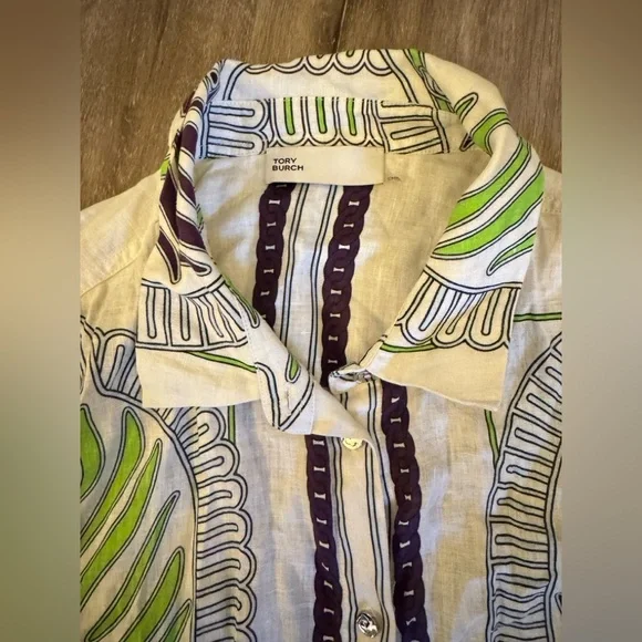 Tory Burch Zebra Print Shirt and Shorts Set - Picture 6 of 7